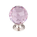 Top Knobs Pink Crystal Knob 1 3/8 Inch  Base - Stellar Hardware and Bath 