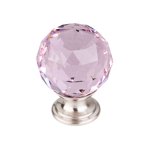 Top Knobs Pink Crystal Knob 1 3/8 Inch  Base - Stellar Hardware and Bath 