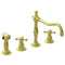 Newport Brass 943 Chesterfield Double Handle Widespread Kitchen Faucet with Side Spray and Metal Cross Handles - Stellar Hardware and Bath 