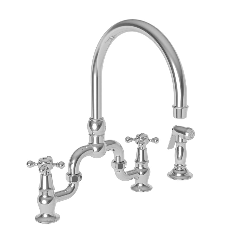 Newport Brass 9460 Chesterfield Kitchen Bridge Faucet with Cross Handles - Stellar Hardware and Bath 