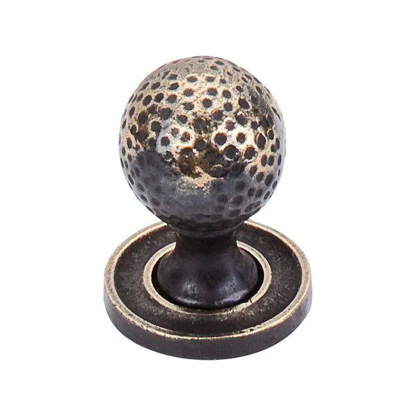 Top Knobs Paris Knob Mottled 1 1/4 Inch w/Backplate - Stellar Hardware and Bath 