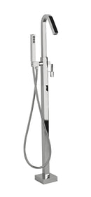 Aqua Brass X77N85 Floormount tub filler with handshower - Stellar Hardware and Bath 